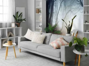 New Donker mistig bos fotobehang Bloemen