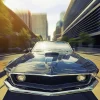 Best Donkerblauwe Amerikaanse muscle car fotobehang Kinderkamer | Transport