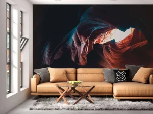 Discount Donkere grot van zandsteen fotobehang 3d