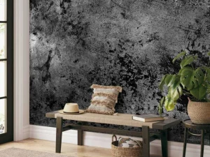 Outlet Donkere muur met textuur fotobehang Woonkamer | Oppervlakten