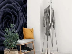 Online Donkere rozen met een diamanten ketting erop fotobehang Tienerkamer | Bloemen