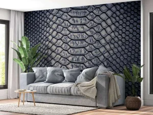 Discount Donkere slangenhuid print fotobehang Oppervlakten | Dieren