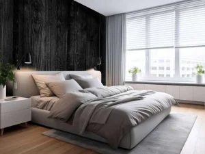 Online Donkere verticale planken fotobehang Hobbykamer | Gang