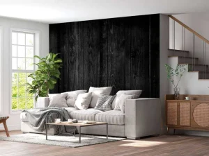 Online Donkere verticale planken fotobehang Hobbykamer | Gang