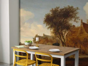 Sale Dorpsherberg met reiswagen fotobehang Steden | Architectuur