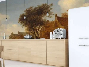 Sale Dorpsherberg met reiswagen fotobehang Steden | Architectuur