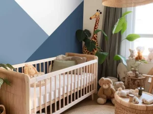 New Driehoeken in blauwtinten Kinderkamer