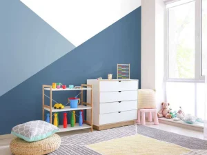 New Driehoeken in blauwtinten Kinderkamer