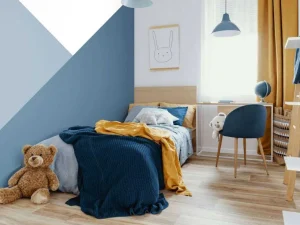 New Driehoeken in blauwtinten Kinderkamer