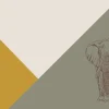 Online Driehoeken in okergeel en groen met olifant Kinderkamer | Dieren