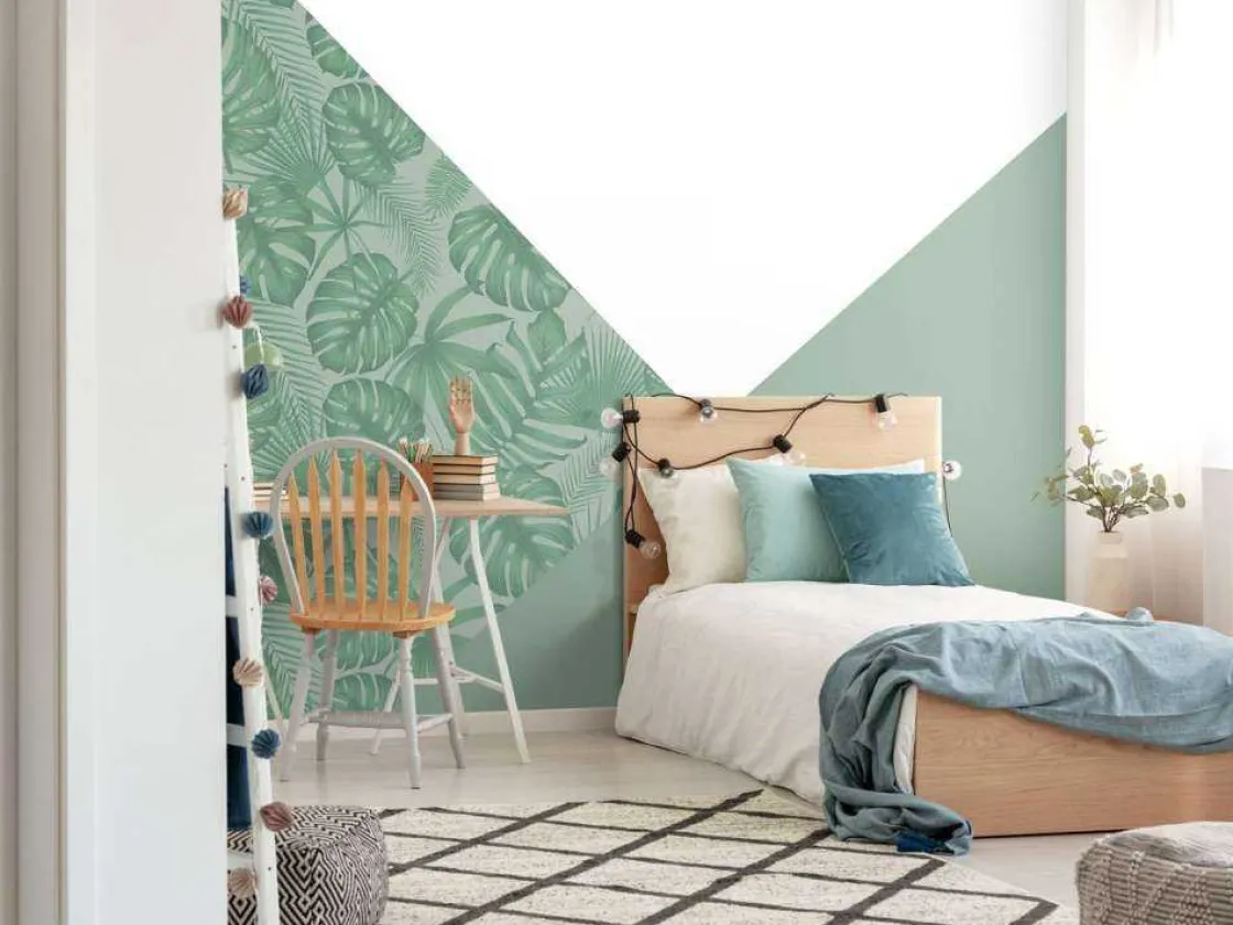 driehoeken_met_jungle_pat_3.webp Clearance Driehoeken met jungle patroon Kinderkamer