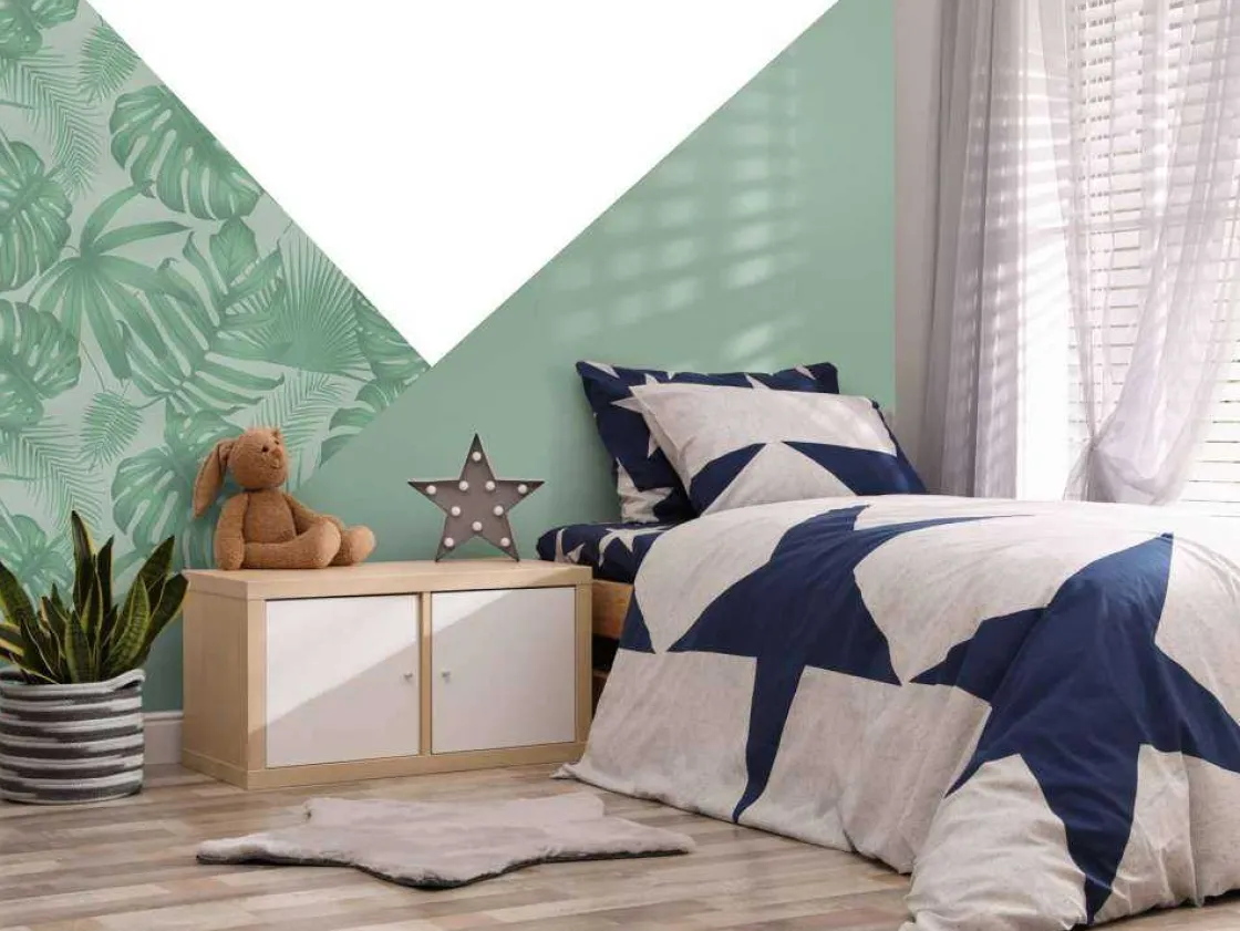 driehoeken_met_jungle_pat_4.webp Clearance Driehoeken met jungle patroon Kinderkamer