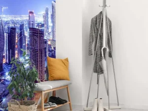 Clearance Dubai met een blauw effect fotobehang Architectuur
