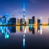 Best Dubai verlicht in de avond fotobehang Steden | Architectuur
