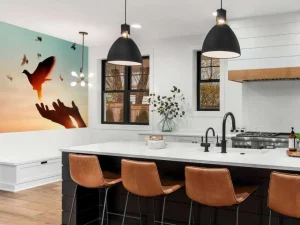 Sale Duif bij zonsondergang fotobehang Kunst & Design | Dieren