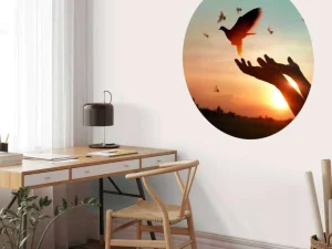 Sale Duif bij zonsondergang fotobehang Kunst & Design | Dieren