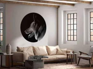 Outlet Duitse herdershond met een zwarte achtergrond fotobehang Tienerkamer | Dieren