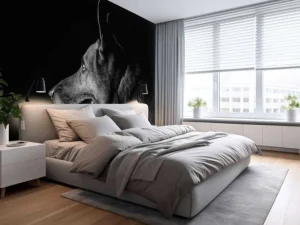 Outlet Duitse herdershond met een zwarte achtergrond fotobehang Tienerkamer | Dieren