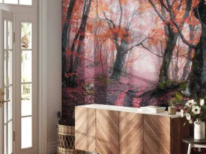 Online Een sprookjesbos fotobehang Bloemen