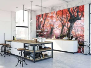 Online Een sprookjesbos fotobehang Bloemen
