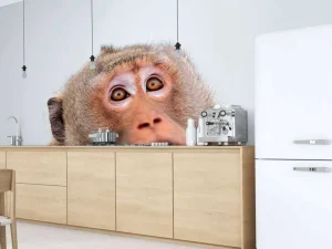Discount Een verrast aapje fotobehang Dieren