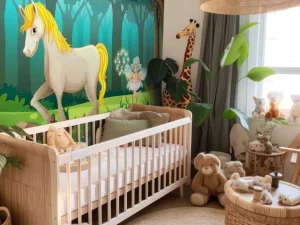 Fashion Eenhoorn bij een vijver fotobehang Kinderkamer