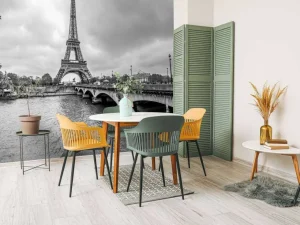 Clearance Eiffeltoren in zwart-wit fotobehang Architectuur