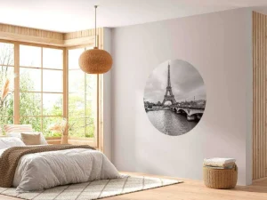 Clearance Eiffeltoren in zwart-wit fotobehang Architectuur