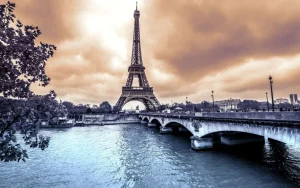 Hot Eiffeltoren met donker effect fotobehang Architectuur