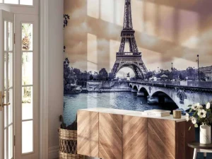 Hot Eiffeltoren met donker effect fotobehang Architectuur