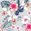 Best Exotische bloemen met een grijze achtergrond fotobehang Keuken | Gang