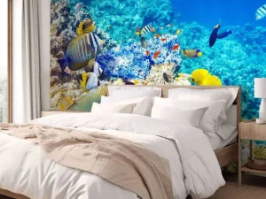 Sale Exotische vissen in de oceaan fotobehang Dieren