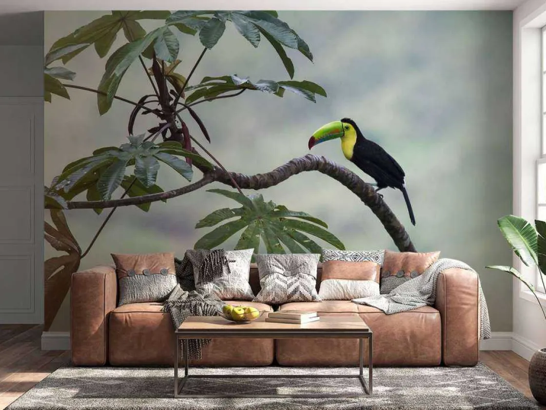 exotische_vogel_op_een_ta_10.webp Best Exotische vogel op een tak fotobehang Tienerkamer | Bloemen