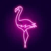 Outlet Flamingo neon pictogram fotobehang Dieren