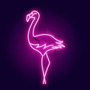 Outlet Flamingo neon pictogram fotobehang Dieren