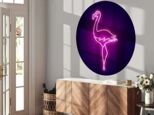 Outlet Flamingo neon pictogram fotobehang Dieren