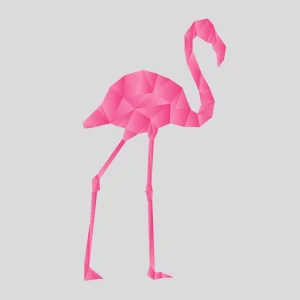 Hot Flamingo Origami fotobehang Babykamer | Dieren