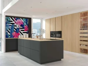 Hot Flamingo print met witte en zwarte strepen fotobehang Dieren