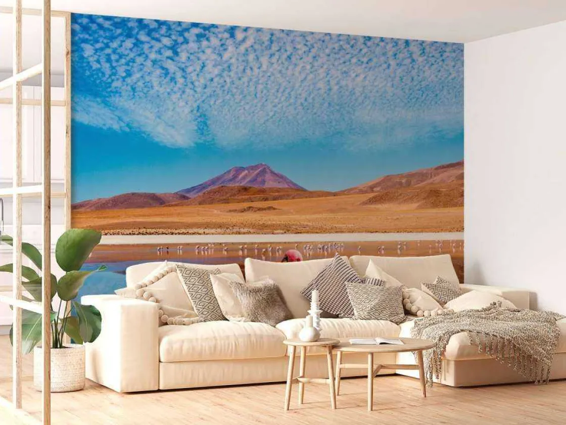 flamingos_bij_een_meer_fo_10.webp Online Flamingo's bij een meer fotobehang Dieren