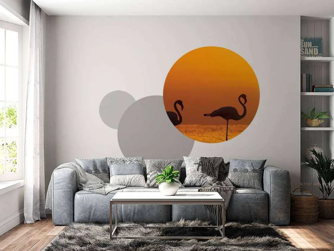 flamingos_bij_zonsonderga_8.webp Clearance Flamingo's bij zonsondergang fotobehang Dieren