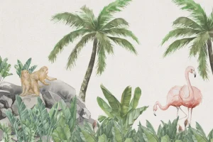 Fashion Flamingo's en apen Kinderkamer