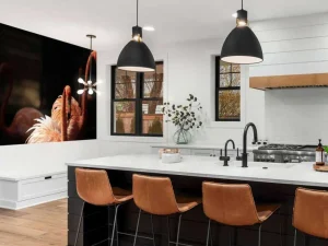 Fashion Flamingo's met een donkere achtergrond fotobehang Tienerkamer | Dieren