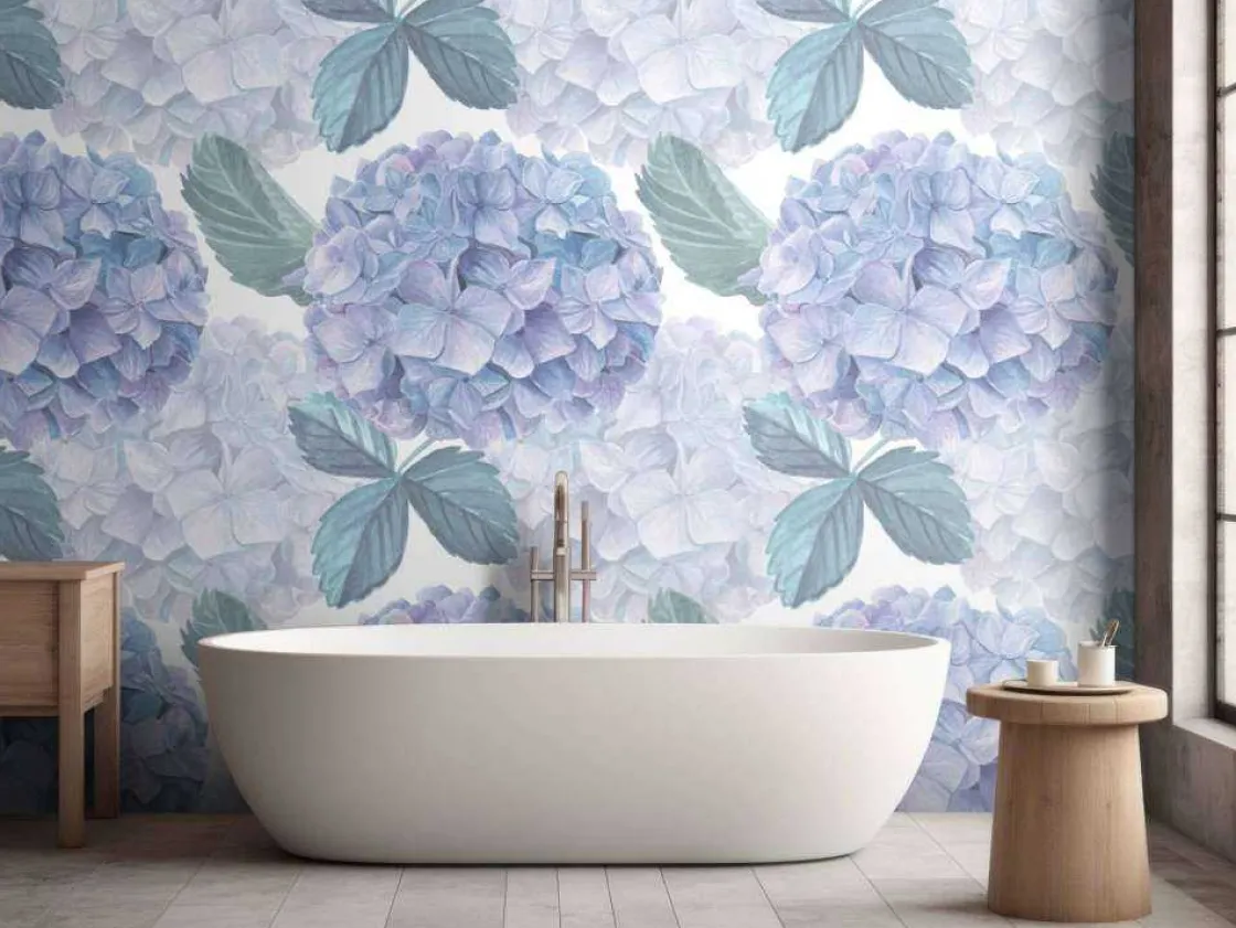 fotobehang__dauwdruppel_h_6.webp Discount Fotobehang - Dauwdruppel Hortensia's Bloemen