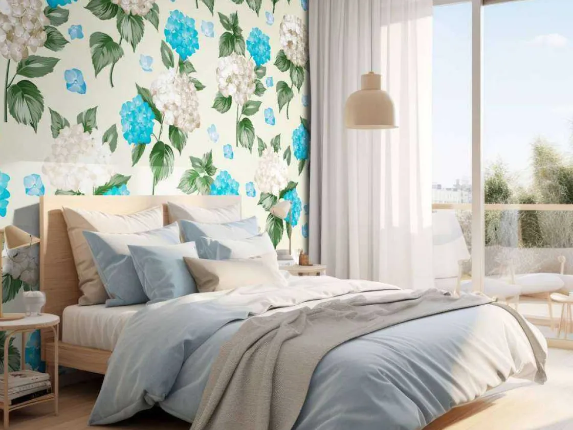 fotobehang__lente_bries_h_1.webp Discount Fotobehang - Lente Bries Hydrangea Bloemen