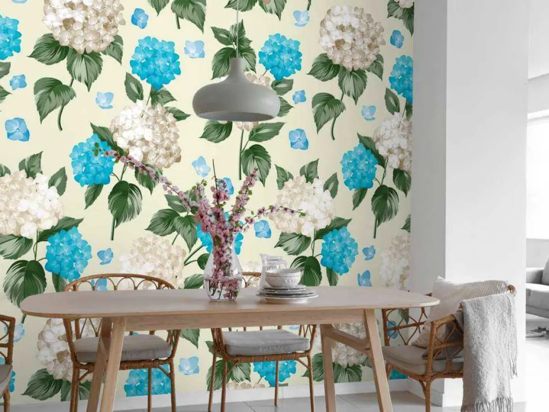 fotobehang__lente_bries_h_3.webp Discount Fotobehang - Lente Bries Hydrangea Bloemen