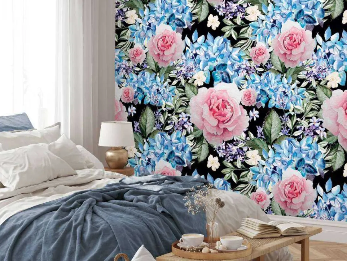 fotobehang__nachtelijke_r_1.webp Best Fotobehang - Nachtelijke Rozen Wals Bloemen