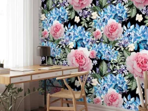 Best Fotobehang - Nachtelijke Rozen Wals Bloemen