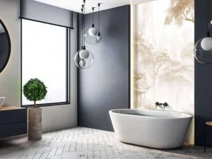 Hot Fotobehang - Nevelig Oosters Paviljoen, taupe Landschappen