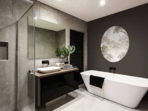 Hot Fotobehang - Nevelig Oosters Paviljoen, taupe Landschappen