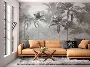 New Fotobehang - Nevelig Palmbos Kinderkamer | Natuur